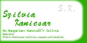 szilvia kanicsar business card